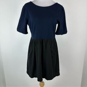Free People Beach Navy Black Colorblock Surplice Dress Size Small